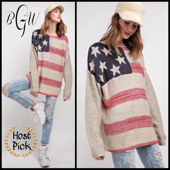 Boutique with Grace Sweaters - 🇺🇸🆕🎉HP🎉5⭐️Flag Knit Sweater